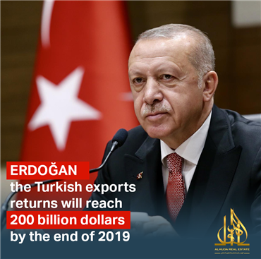 أردوغان… الصادرات التركية سوف تتجاوز ال 200 مليار دولار مع نهاية 2019
